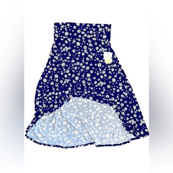 LuLaRoe 3XL Olivia High-Low Skirt • Blue Background • Daisies • Maxi • BNWT - Picture 12 of 15